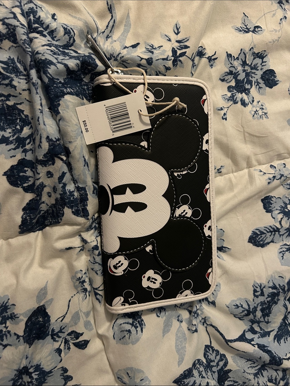 Loungefly Black & White Mickey Mouse Zip Wallet
